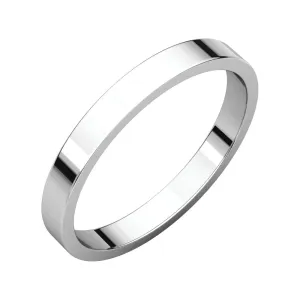 Platinum 2.5mm Flat Band, Size 6