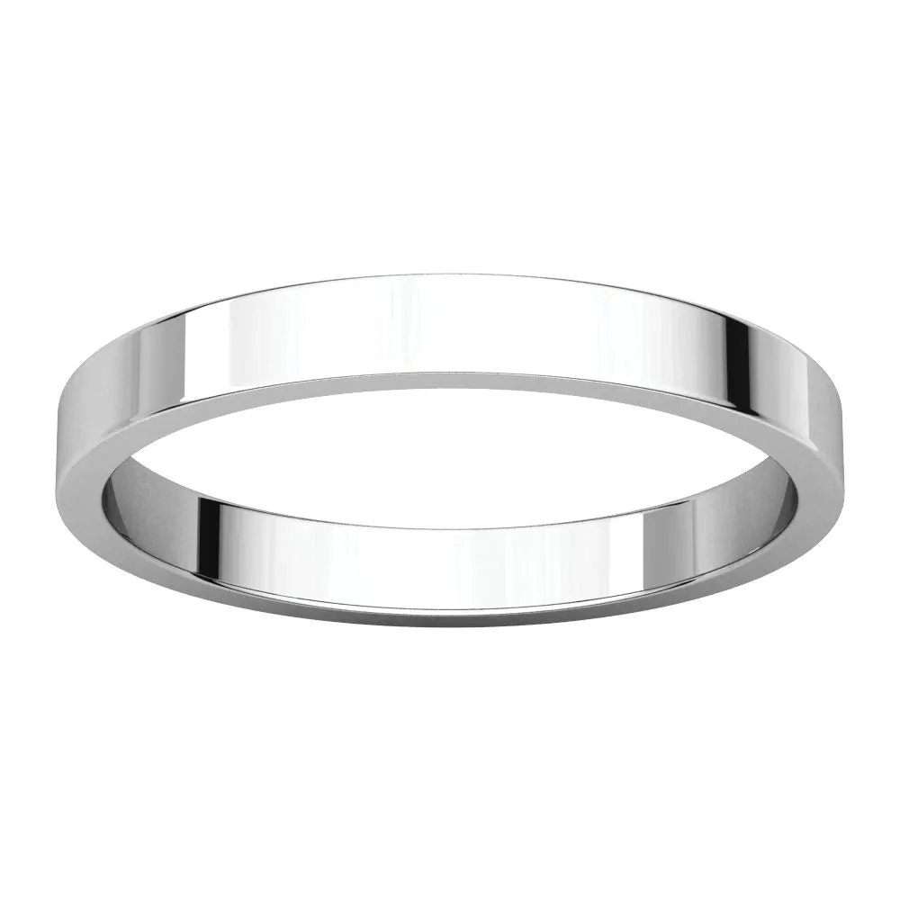 Platinum 2.5mm Flat Band, Size 6