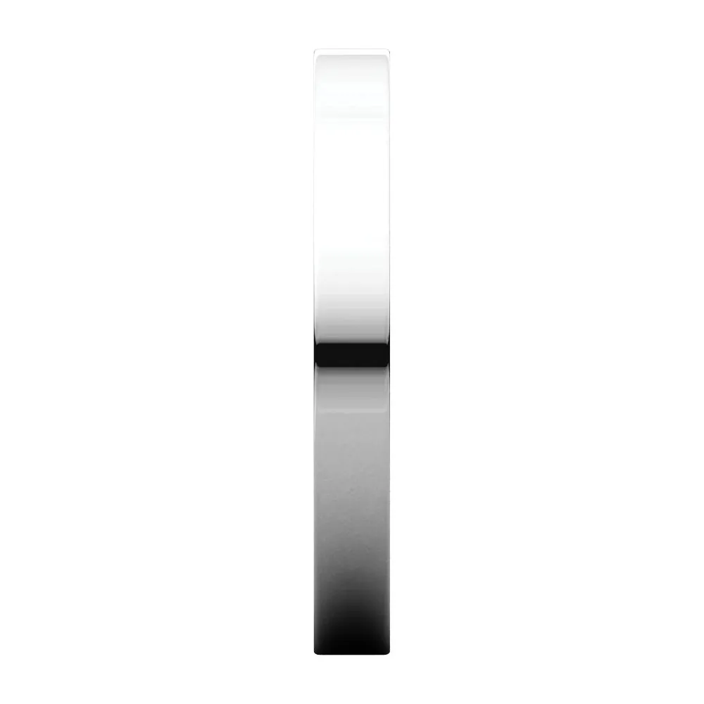 Platinum 2.5mm Flat Band, Size 6