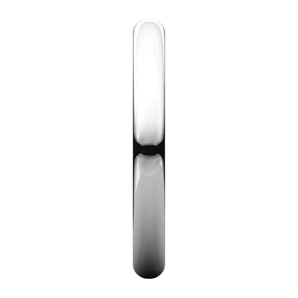 Platinum 2.5mm Half Round Band, Size 7