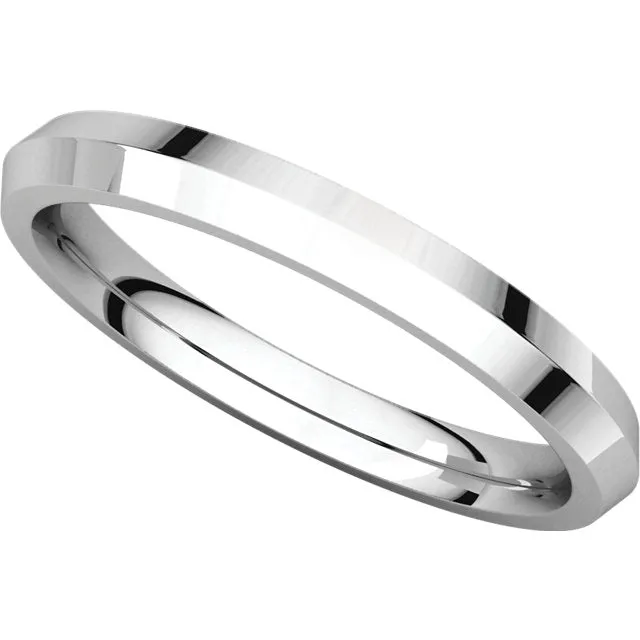 Platinum 2.5mm Knife Edge Comfort Fit Band, Size 5