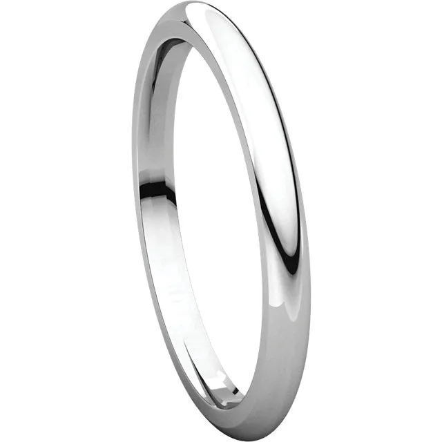 Platinum 2mm Comfort Fit Band, Size 9