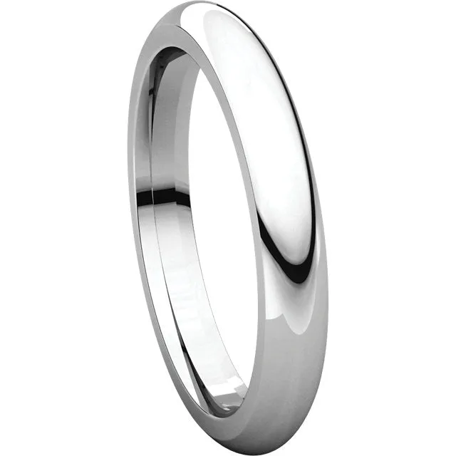 Platinum 3mm Comfort Fit Band, Size 7.5