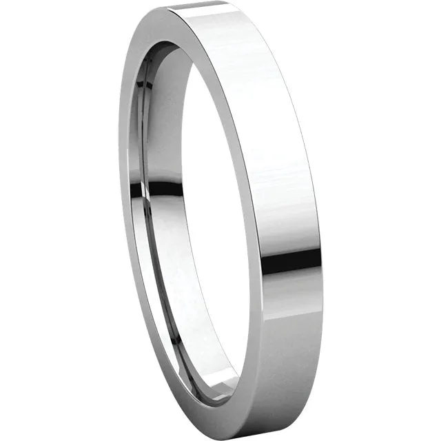 Platinum 3mm Flat Comfort Fit Band, Size 4