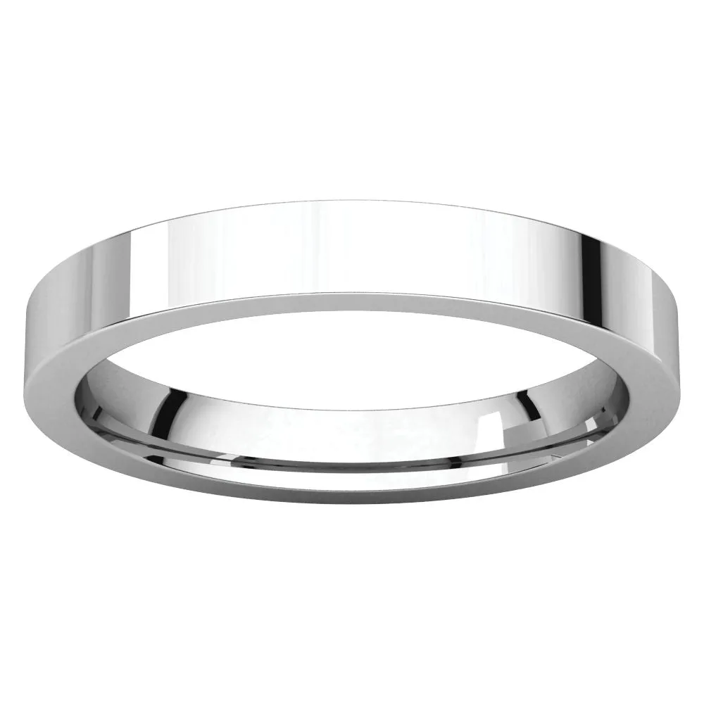 Platinum 3mm Flat Comfort Fit Band, Size 4