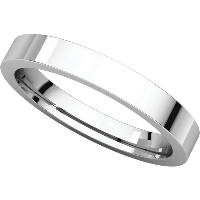 Platinum 3mm Flat Comfort Fit Band, Size 4