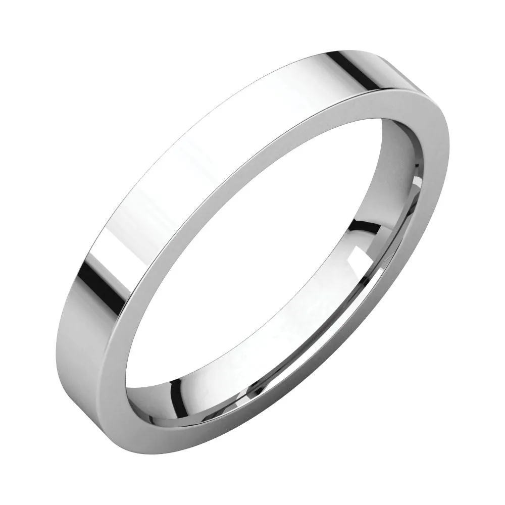 Platinum 3mm Flat Comfort Fit Band, Size 4
