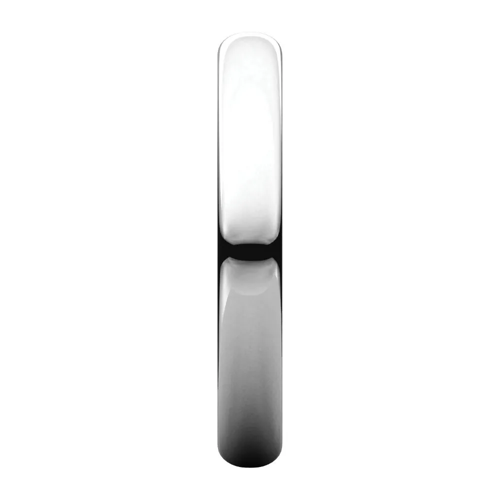 Platinum 3mm Half Round Band, Size 10