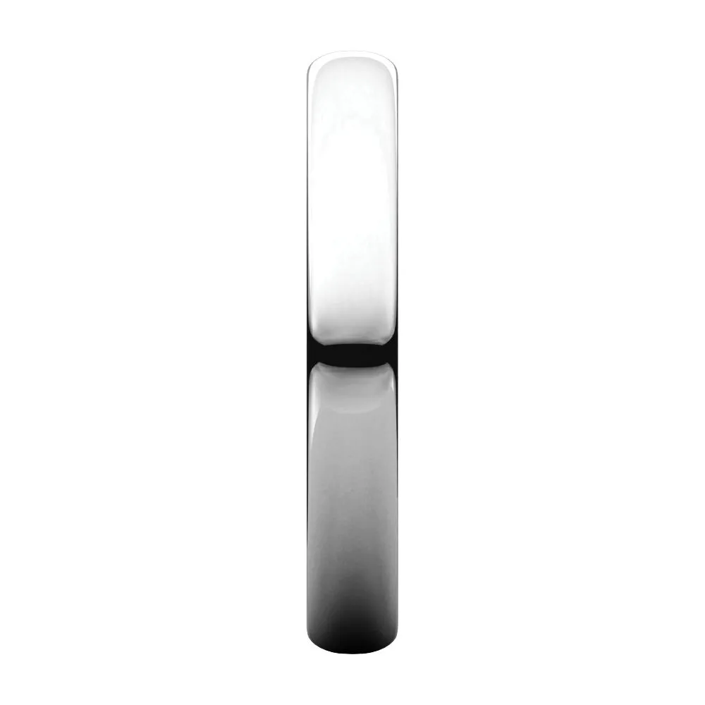 Platinum 3mm Half Round Light Band, Size 13.5