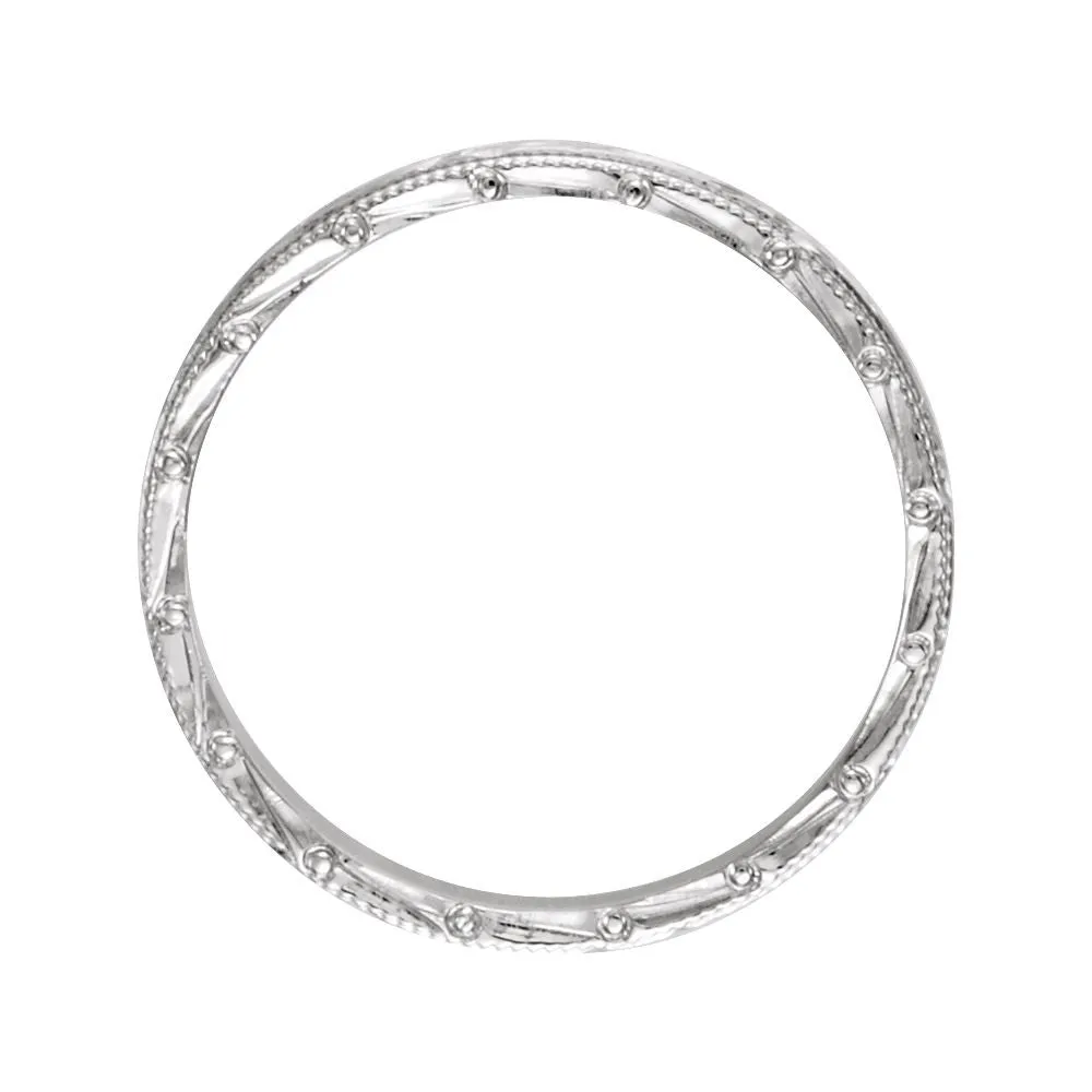 Platinum 3mm Hand Engraved Band Size 6