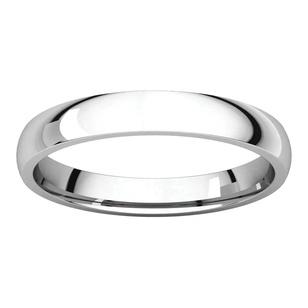 Platinum 3mm Light Comfort Fit Band, Size 4.5