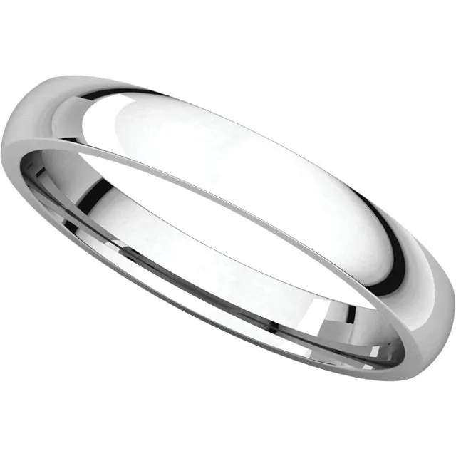 Platinum 3mm Light Comfort Fit Band, Size 4.5