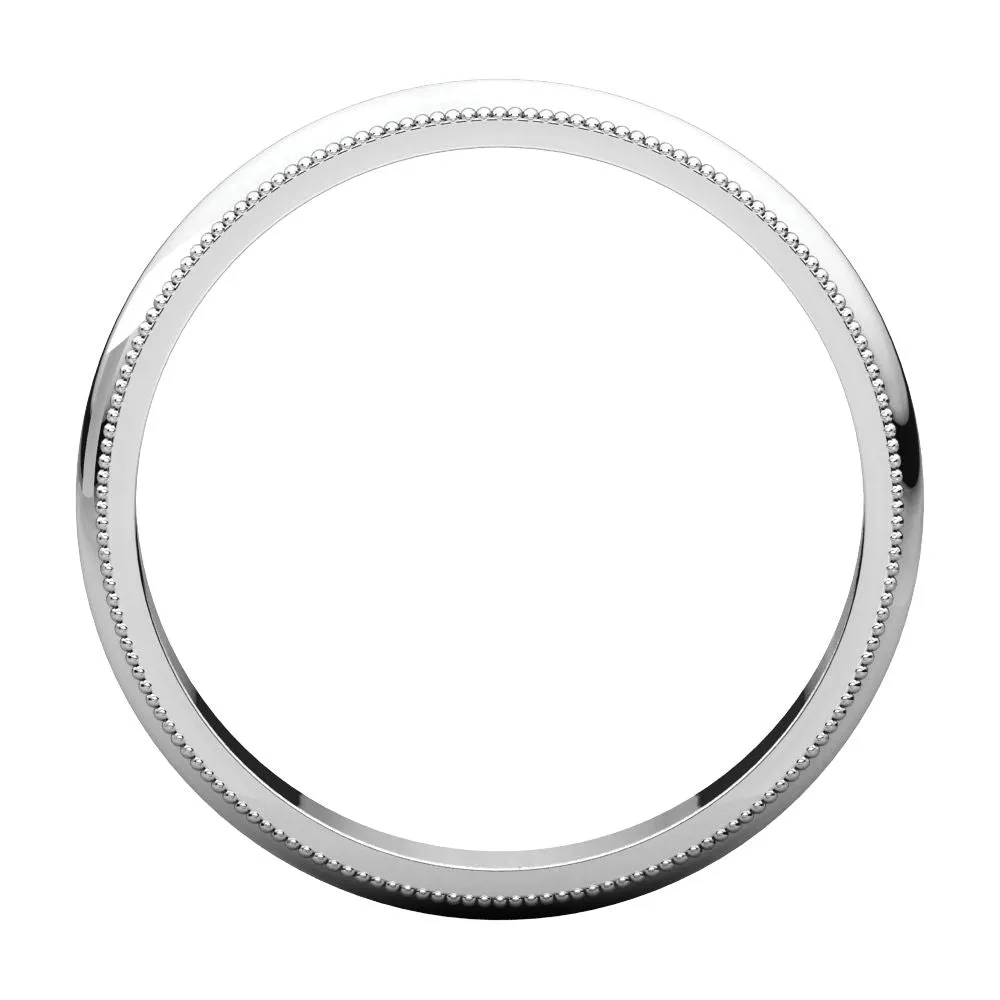 Platinum 3mm Milgrain Band, Size 4