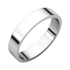 Platinum 4mm Flat Band, Size 8.5