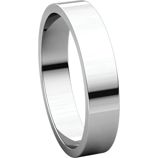 Platinum 4mm Flat Band, Size 8.5