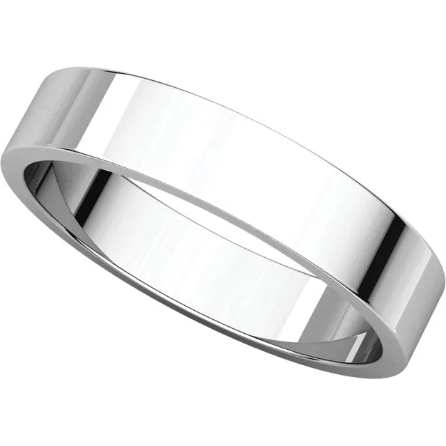 Platinum 4mm Flat Band, Size 8.5