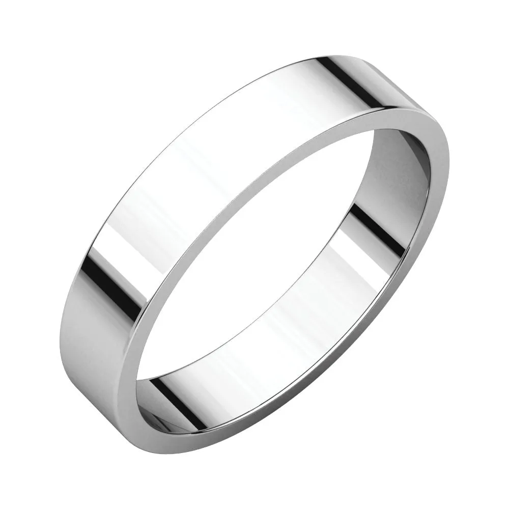 Platinum 4mm Flat Band, Size 8.5