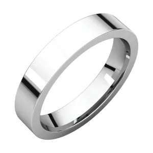 Platinum 4mm Flat Comfort Fit Band, Size 5