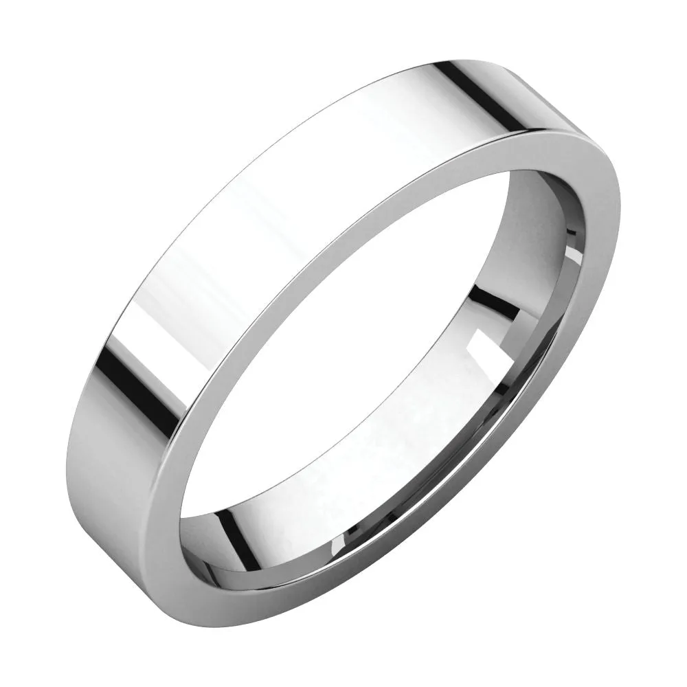 Platinum 4mm Flat Comfort Fit Band, Size 5