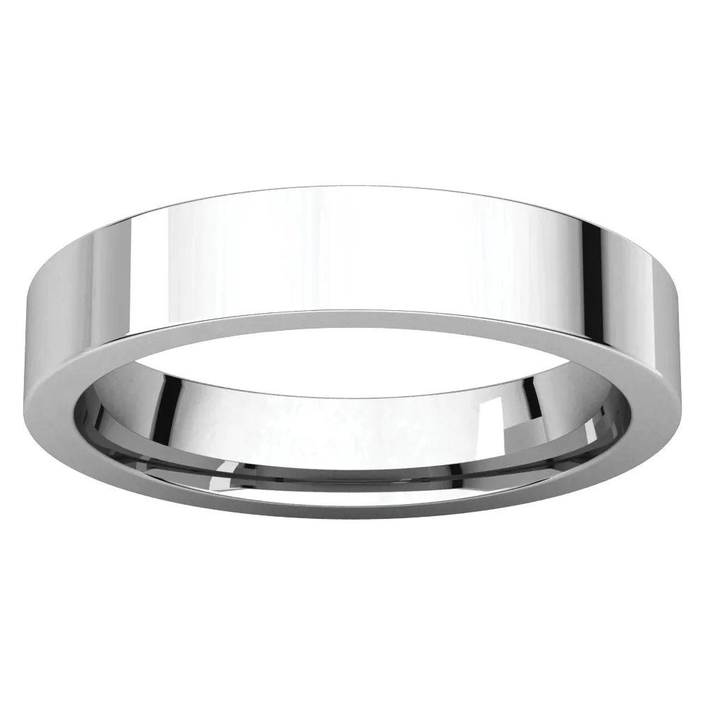 Platinum 4mm Flat Comfort Fit Band, Size 7.5
