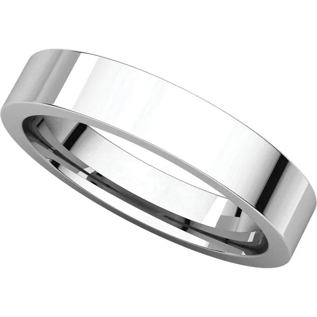 Platinum 4mm Flat Comfort Fit Band, Size 7.5