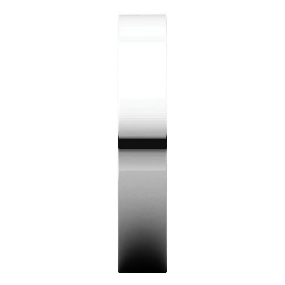 Platinum 4mm Flat Comfort Fit Band, Size 7.5
