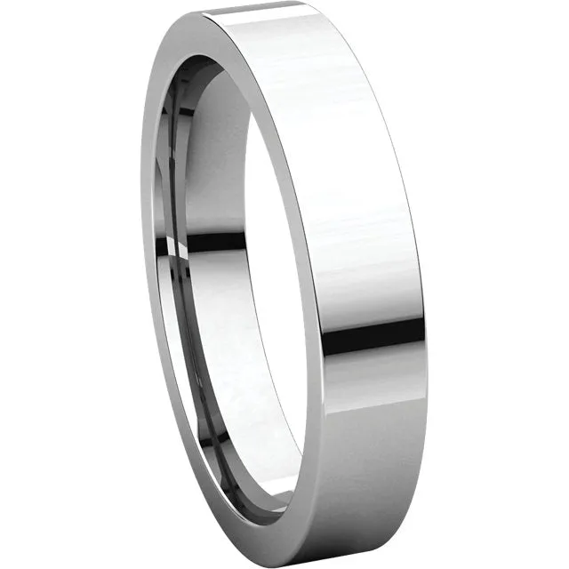Platinum 4mm Flat Comfort Fit Band, Size 7.5