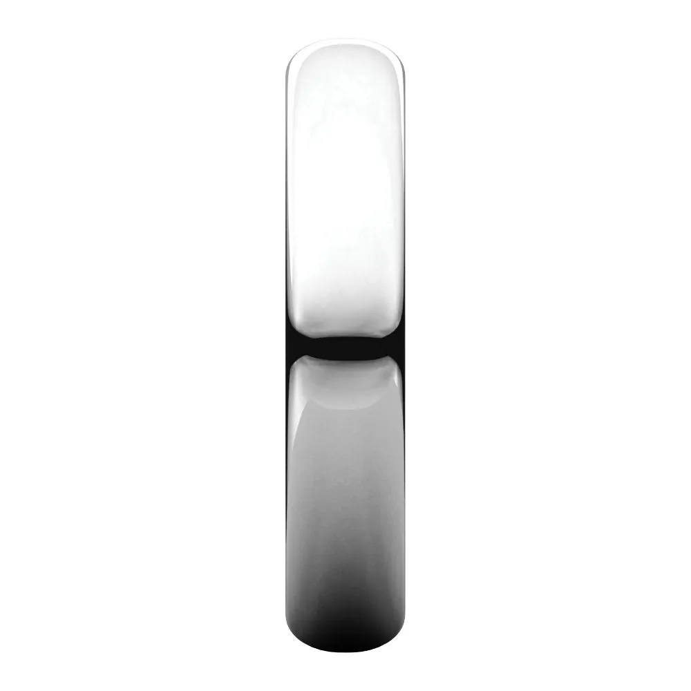 Platinum 4mm Half Round Band, Size 8.5
