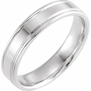 Platinum 5 mm Comfort-Fit Grooved Band