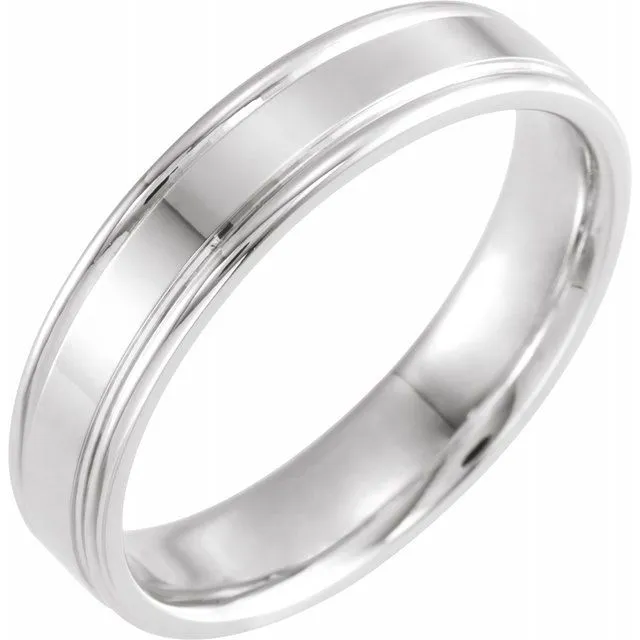 Platinum 5 mm Comfort-Fit Grooved Band