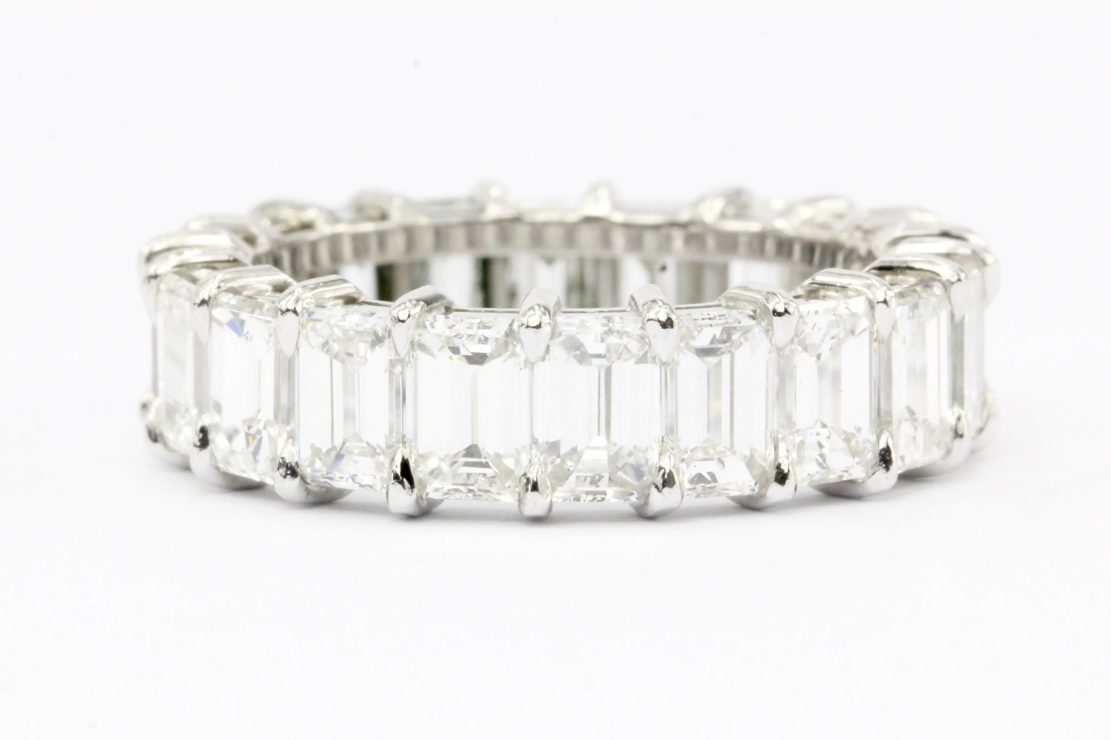 Platinum 5.5 CTW Emerald Cut Diamond Eternity Band