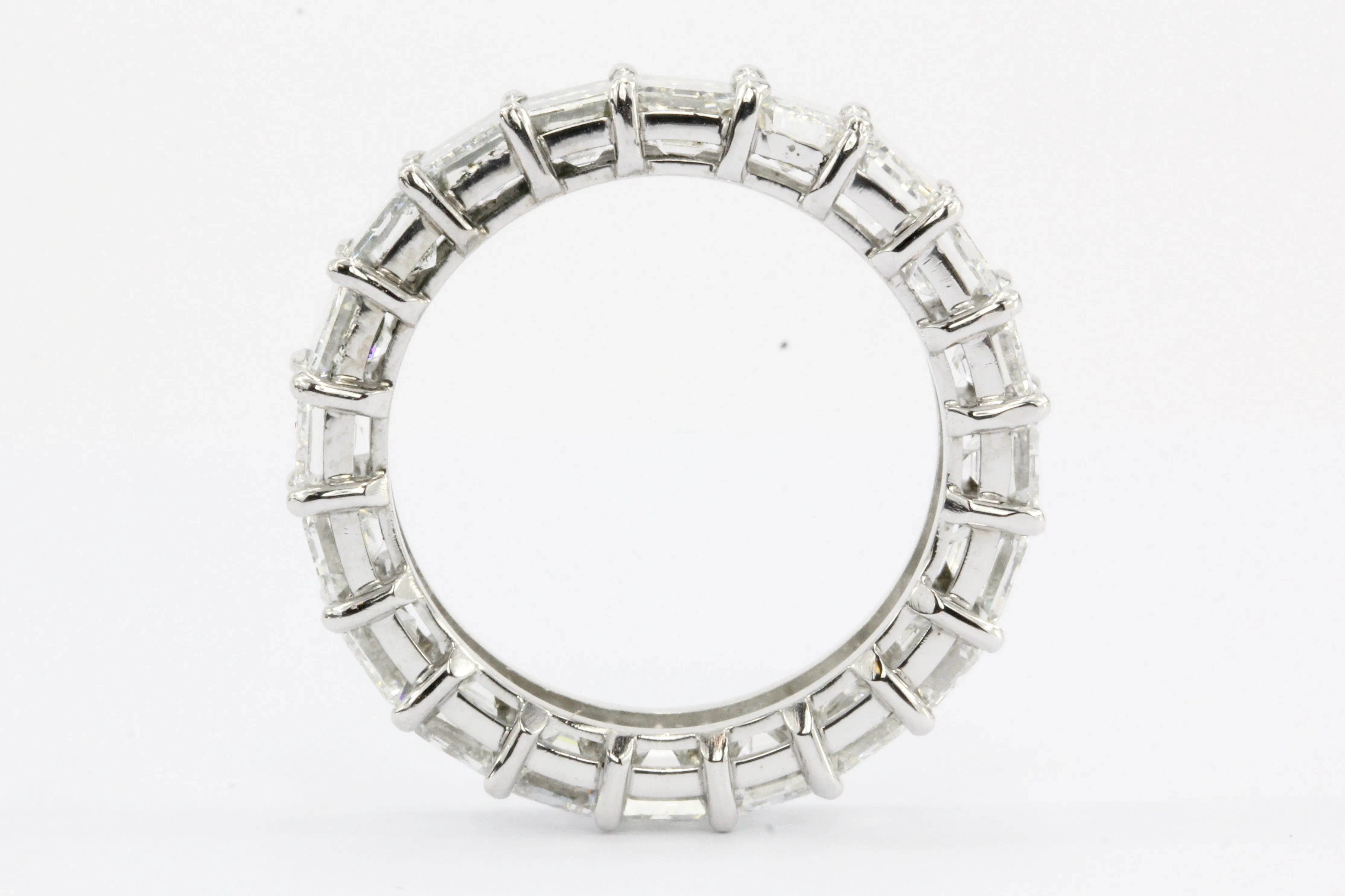 Platinum 5.5 CTW Emerald Cut Diamond Eternity Band