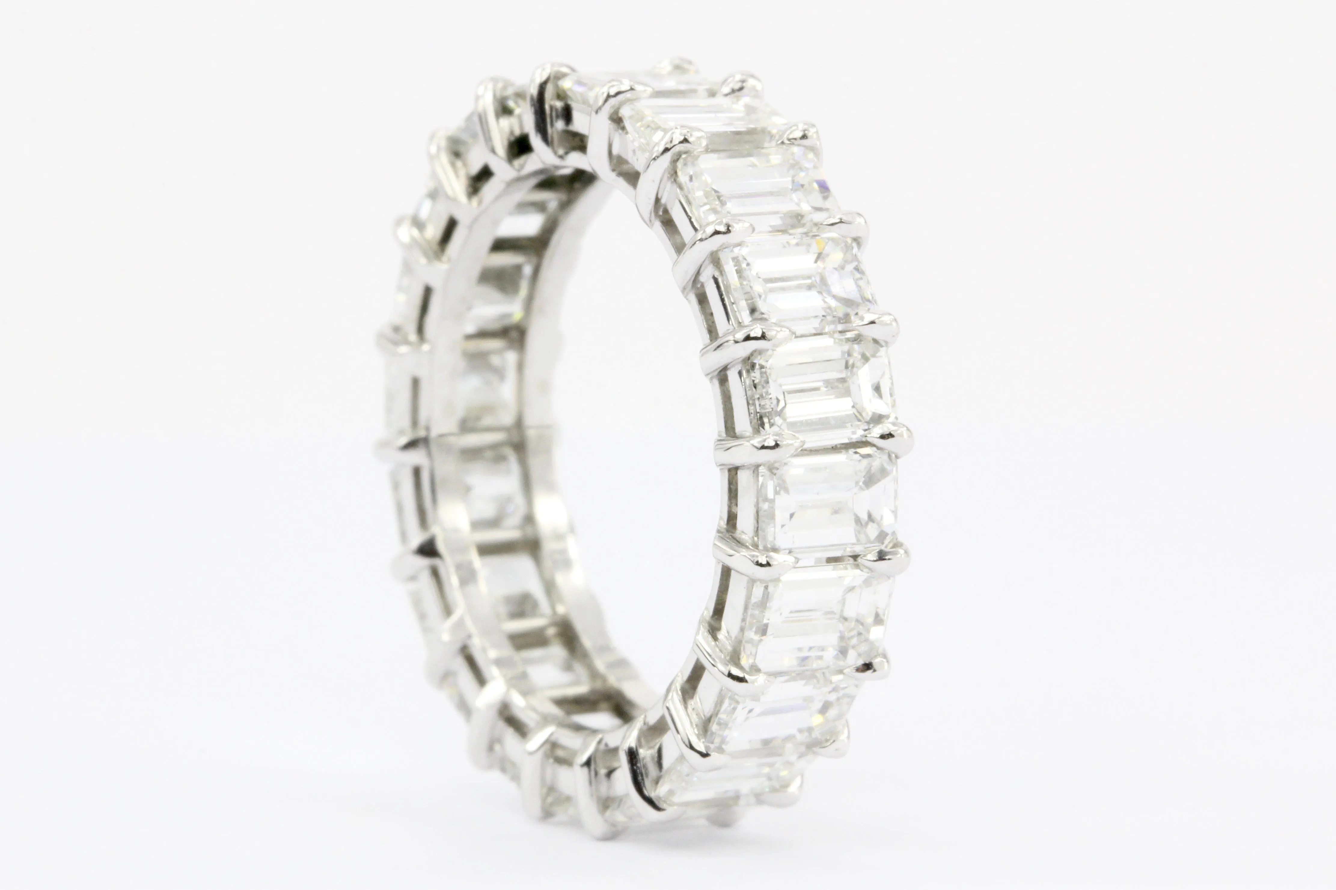 Platinum 5.5 CTW Emerald Cut Diamond Eternity Band