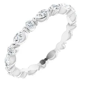 Platinum 5/8 CTW Diamond Eternity Band Size 5.5