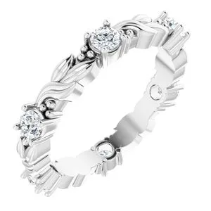 Platinum 5/8 CTW Natural Diamond Eternity Band Size 8