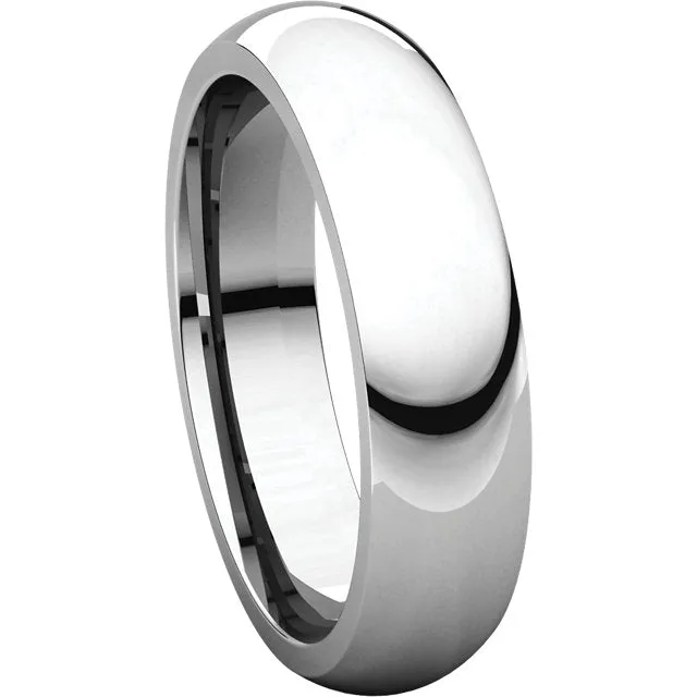 Platinum 5mm Comfort Fit Band, Size 7.5