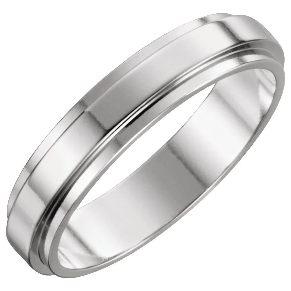 Platinum 5mm Flat Edge Band Size 7