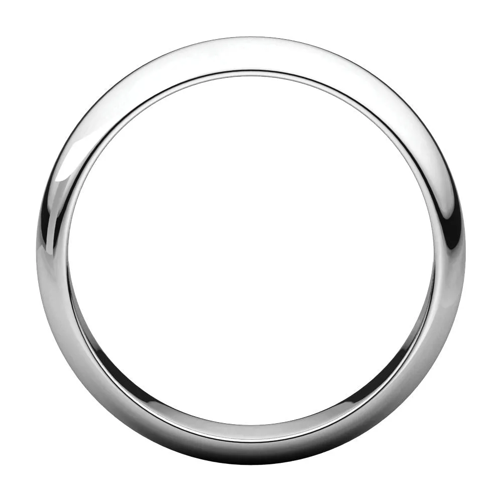 Platinum 5mm Half Round Band, Size 8
