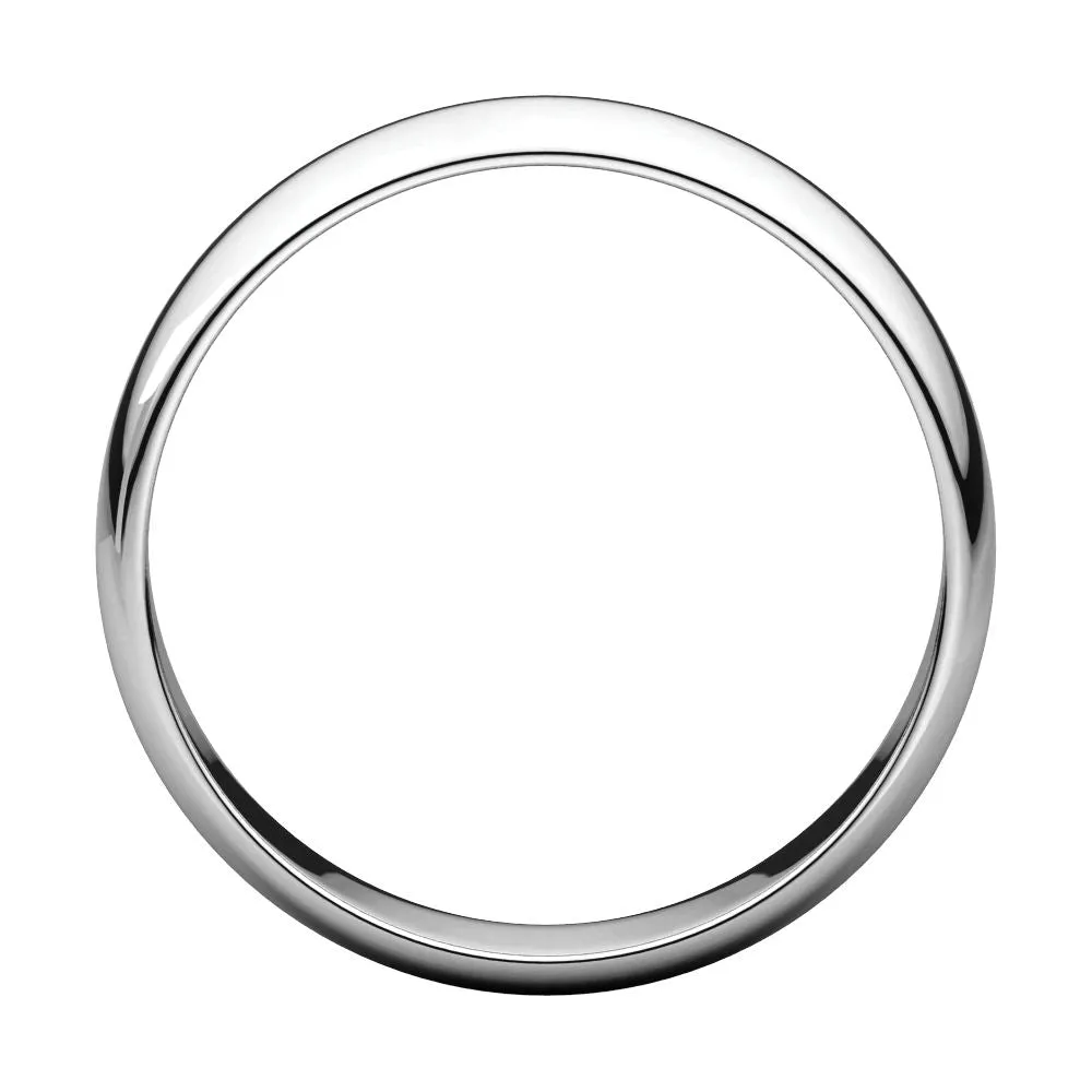 Platinum 5mm Half Round Light Band, Size 11.5