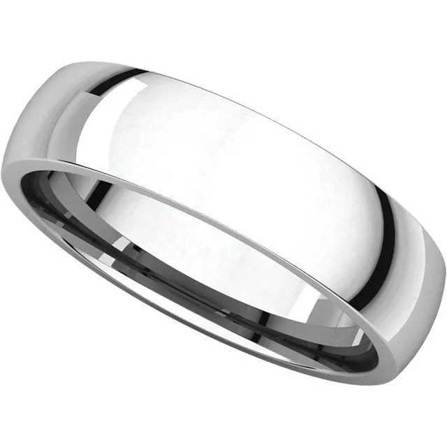 Platinum 5mm Light Comfort Fit Band, Size 10.5