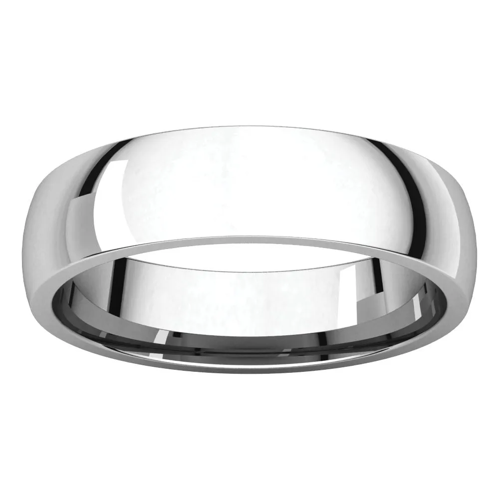 Platinum 5mm Light Comfort Fit Band, Size 10.5