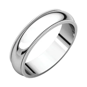 Platinum 5mm Milgrain Band, Size 10.5