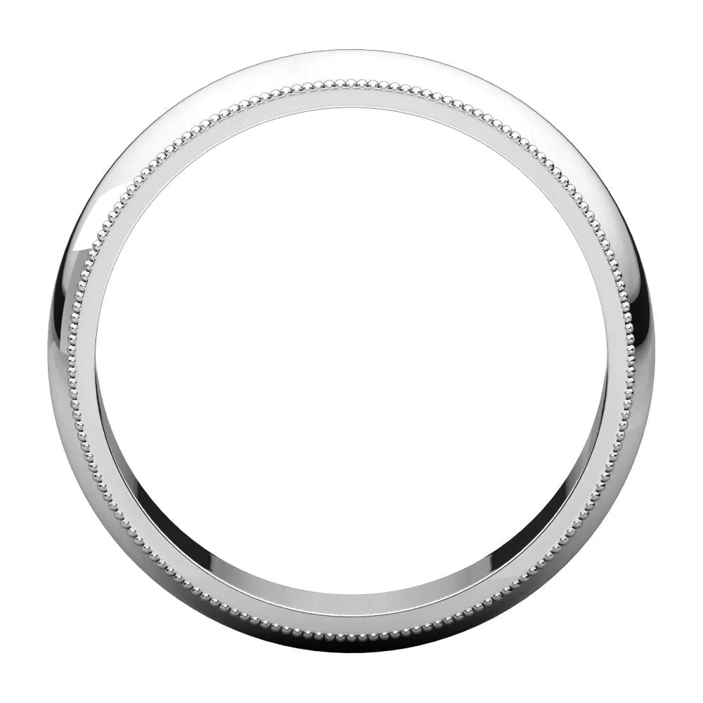 Platinum 5mm Milgrain Band, Size 10.5