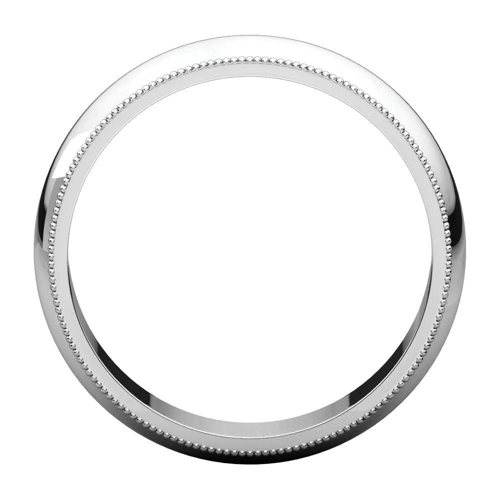 Platinum 5mm Milgrain Comfort Fit Band, Size 9