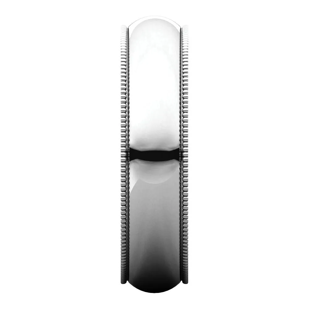 Platinum 5mm Milgrain Comfort Fit Band, Size 9