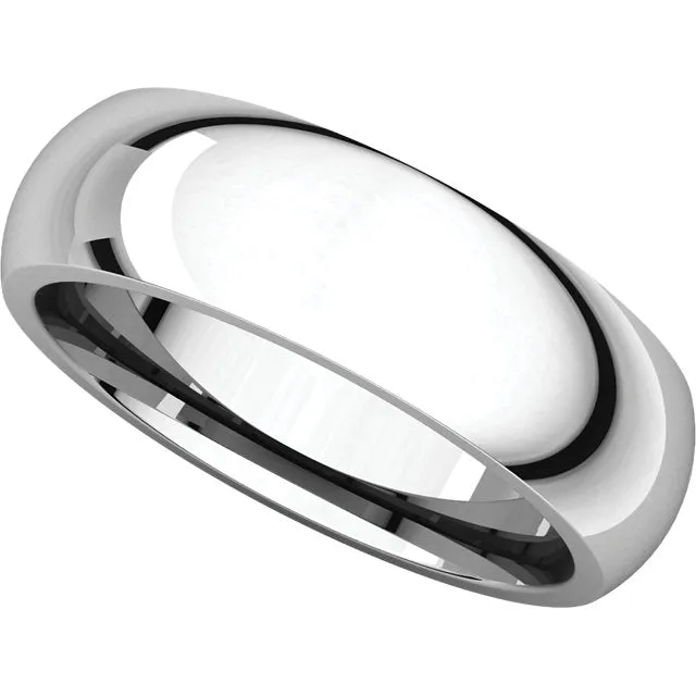 Platinum 6mm Comfort Fit Band, Size 10