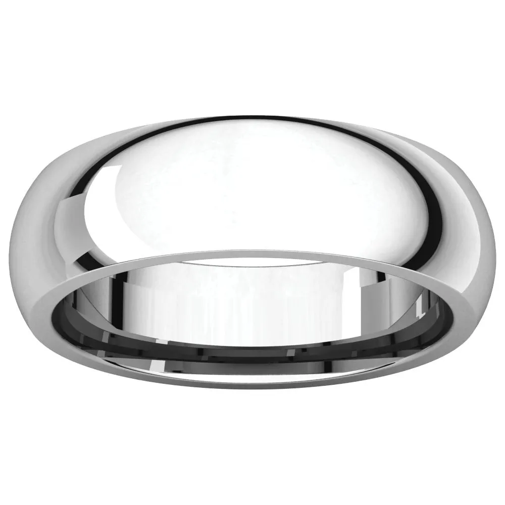 Platinum 6mm Comfort Fit Band, Size 10