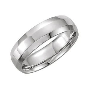 Platinum 6mm Comfort Fit Beveled Edge Band Size 11