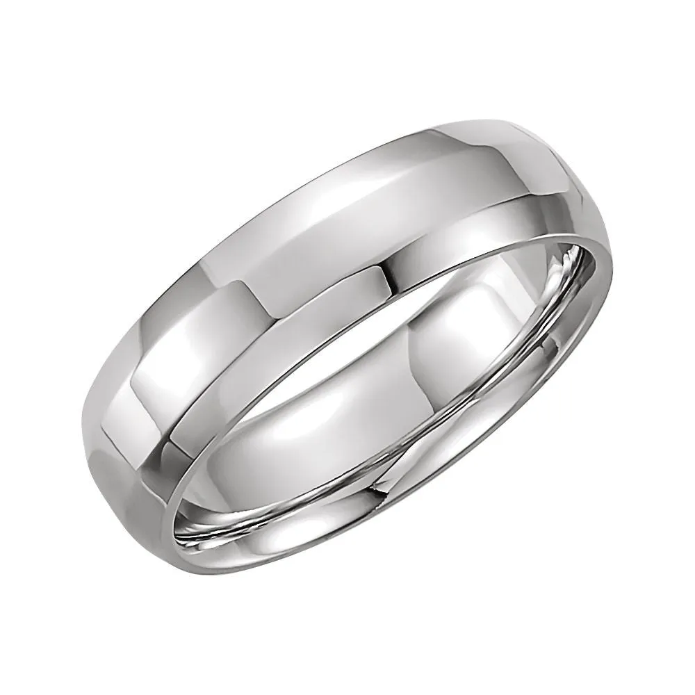 Platinum 6mm Comfort Fit Beveled Edge Band Size 11