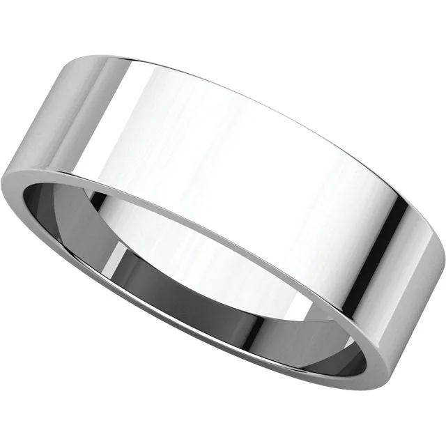 Platinum 6mm Flat Band, Size 7